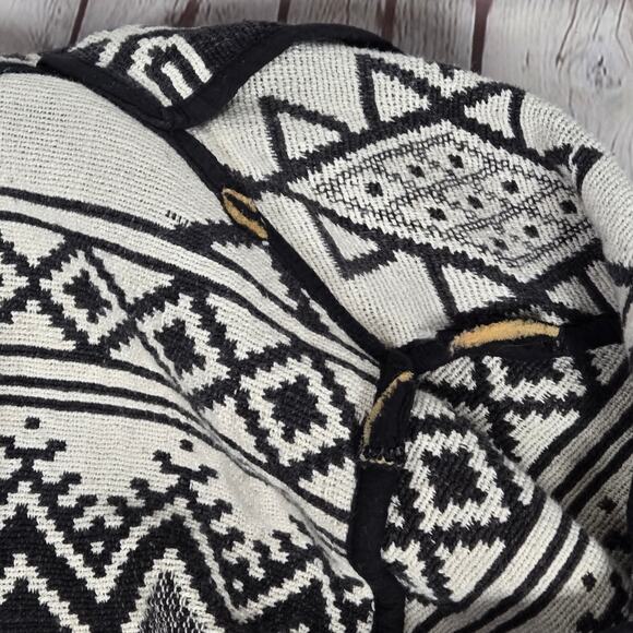 NEW IDENTITY Womens Geometric Print Jacket Black White Cotton Size M Tapestry - Picture 6 of 9